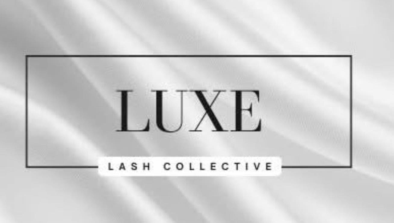 Luxe Lash Collective logo on elegant silk background in Bajool, Queensland, AU.