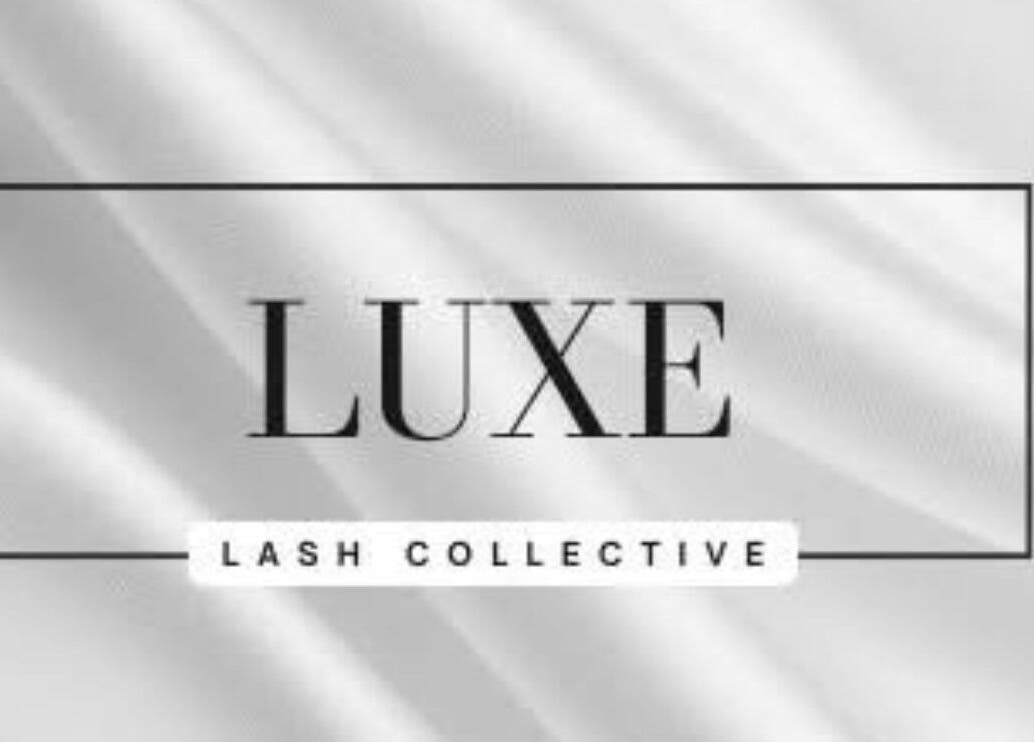 Luxe Lash Collective logo on elegant silk background in Bajool, Queensland, AU.