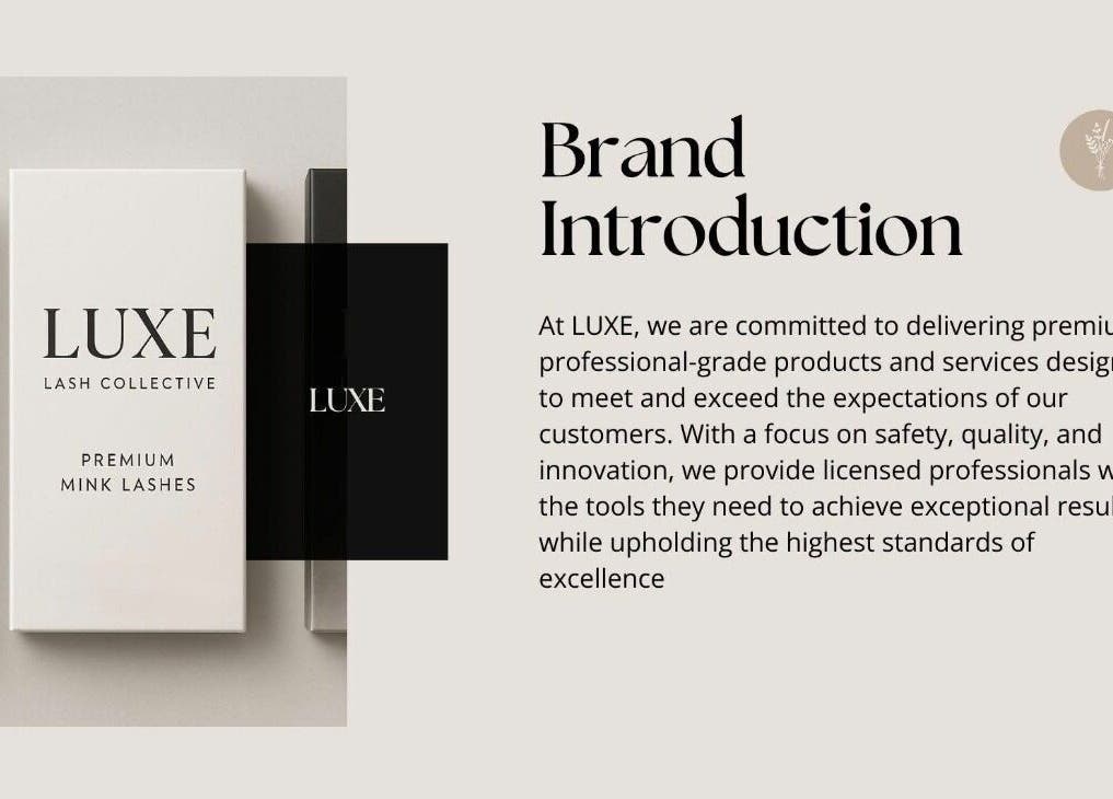 Luxe Lash Collective brand introduction with premium mink lash packaging in Bajool, Queensland, AU.