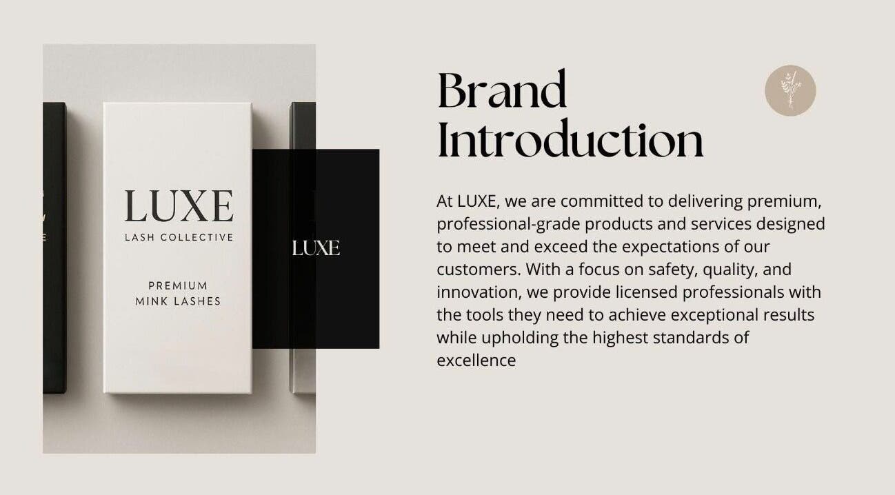 Luxe Lash Collective brand introduction with premium mink lash packaging in Bajool, Queensland, AU.