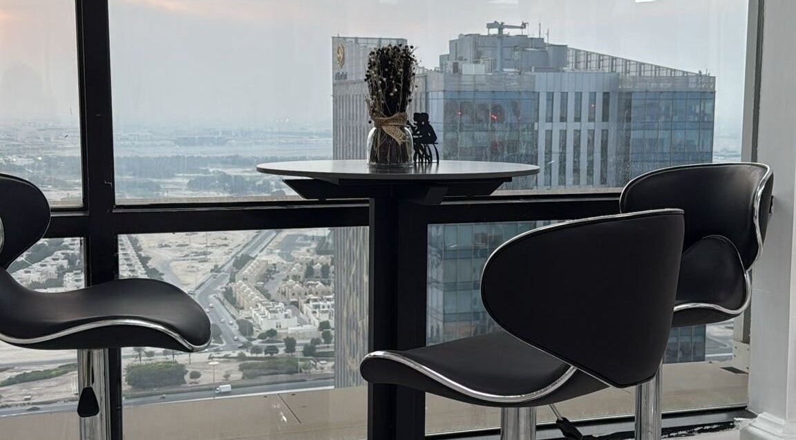Stylish seating with city view at Stellar Beauty, Doha, Doha Municipality, QA.
