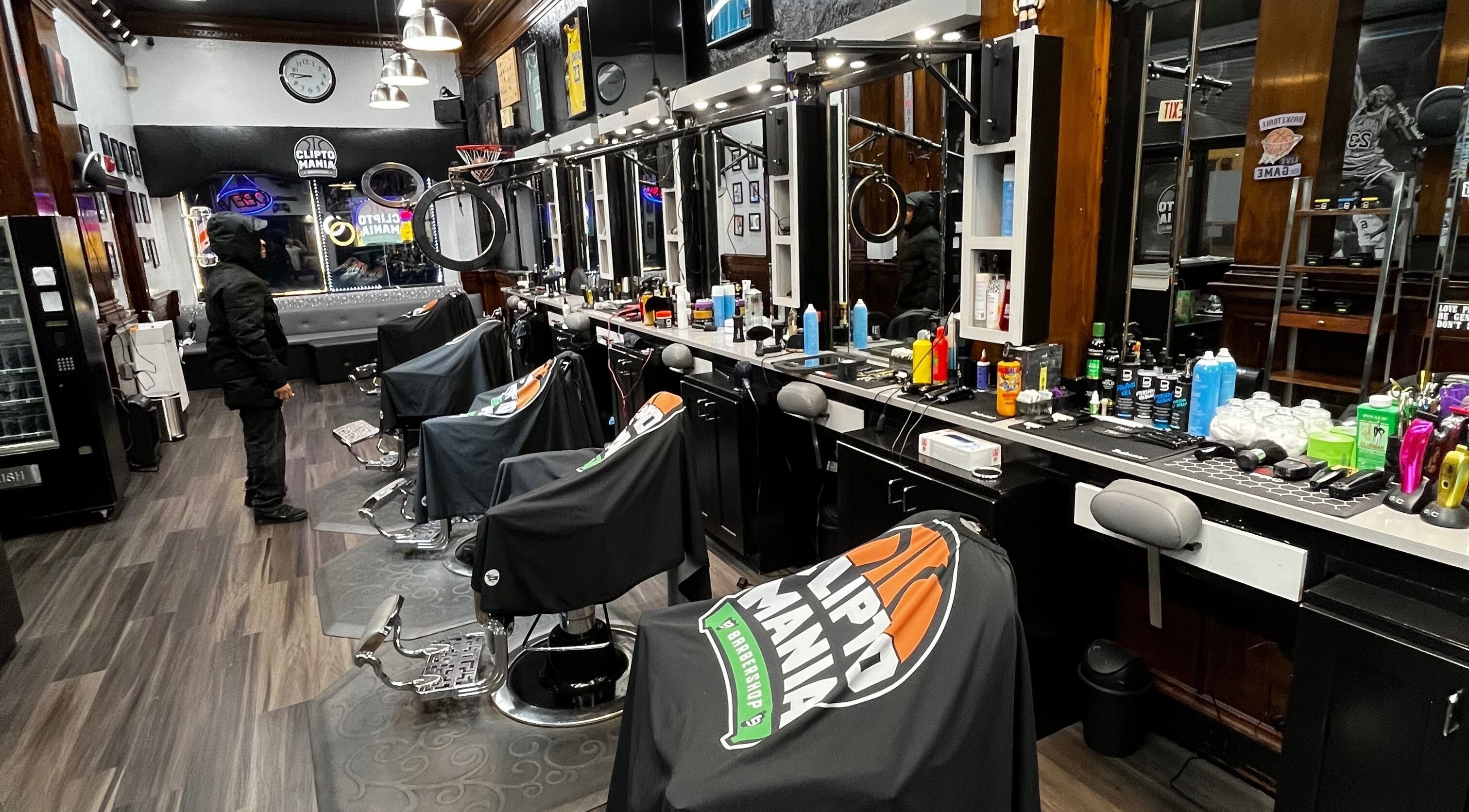 Jblendz salon barber chairs and mirrors in Framingham, Massachusetts, US, showcasing professional styling equipment.