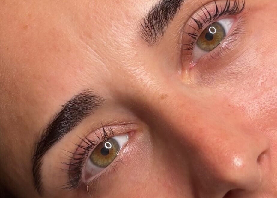 Close-up of styled lashes at Beautyblissbymia_ in London, England, GB showcasing expert eyelash treatment.