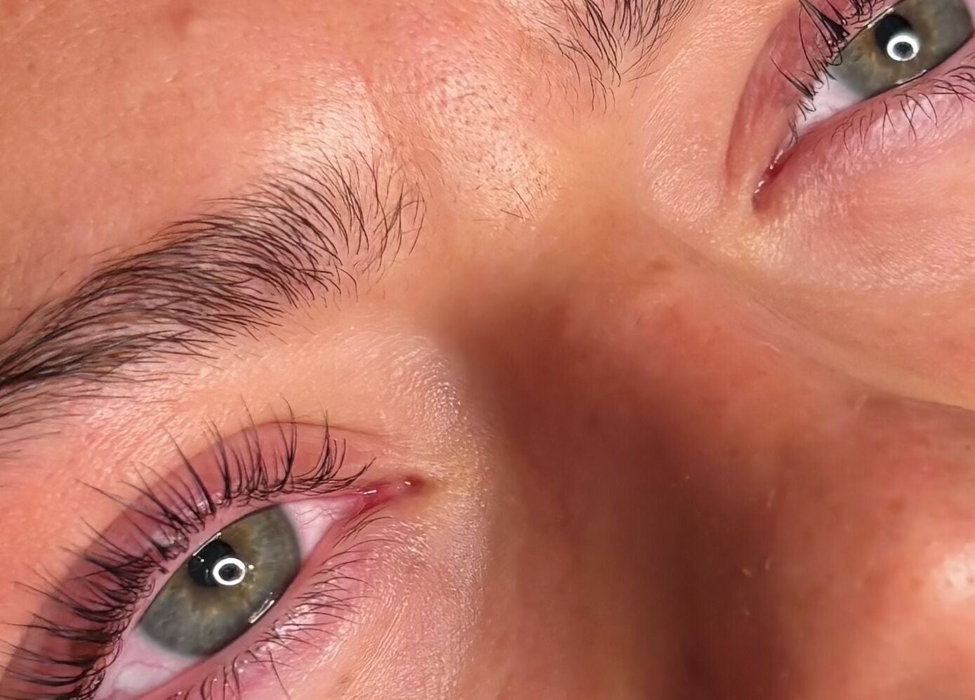 Close-up of eyelash enhancement at Beautyblissbymia_, London, England, GB.