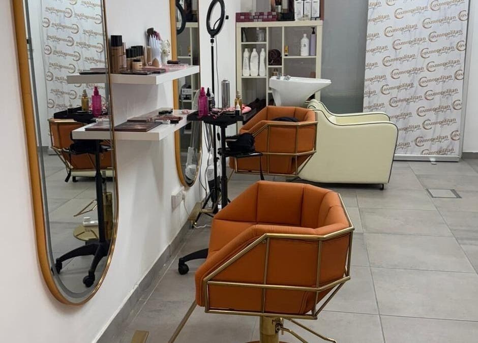 Modern salon chairs and beauty setup at Cosmopolitan Beauty Centre in Tas-sliema, MT.