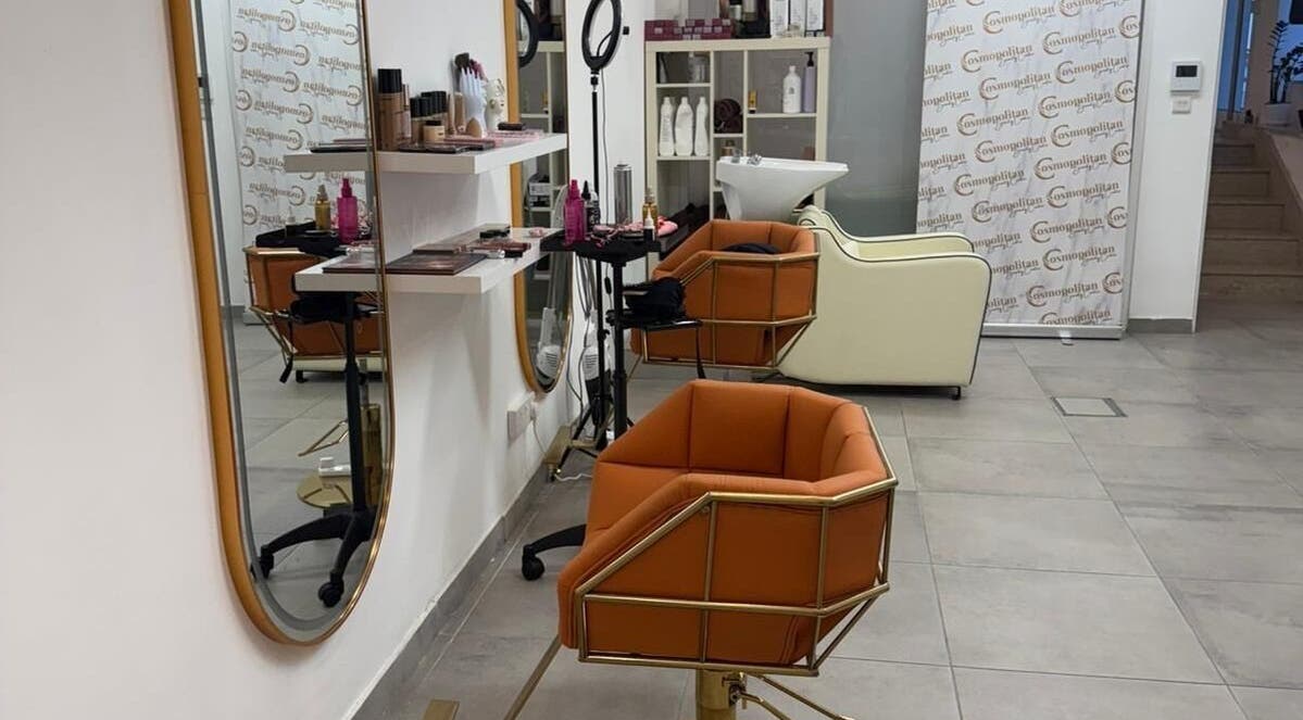 Modern salon chairs and beauty setup at Cosmopolitan Beauty Centre in Tas-sliema, MT.