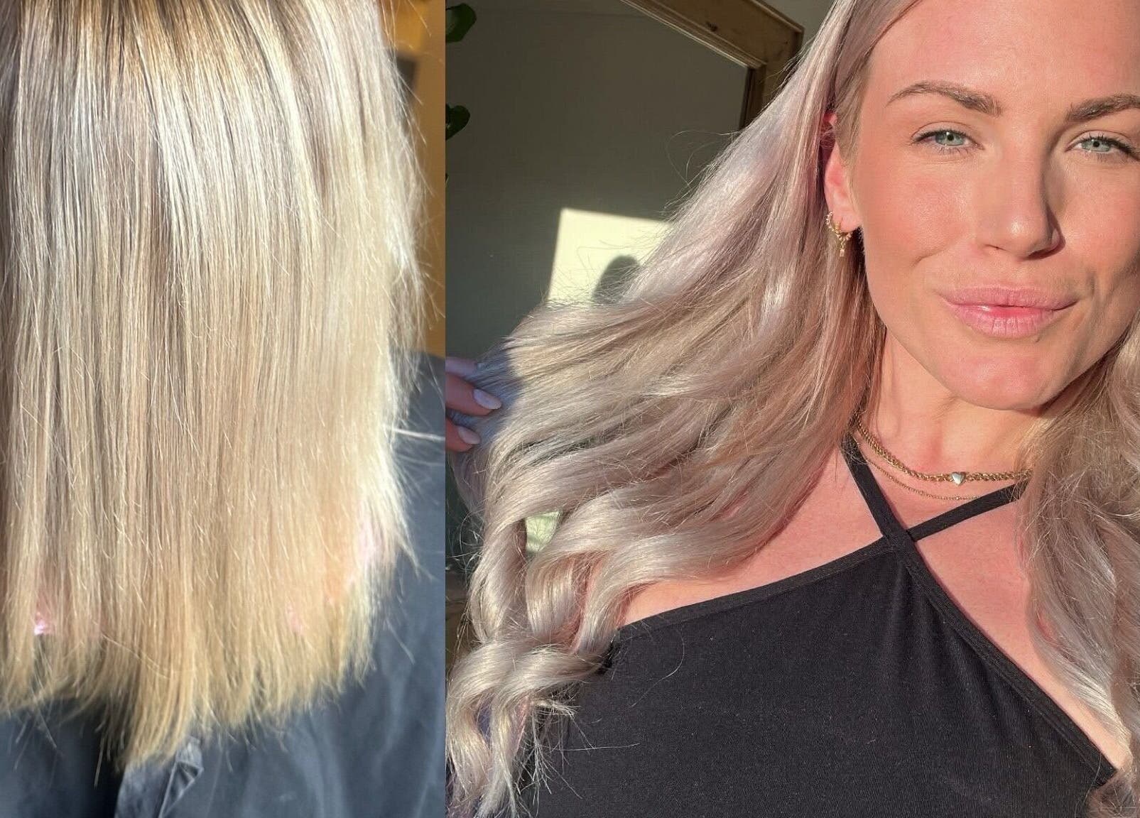 Beautiful blonde hair transformation at TMD Hair, Strathnairn, Australian Capital Territory, AU. Stunning before and after.