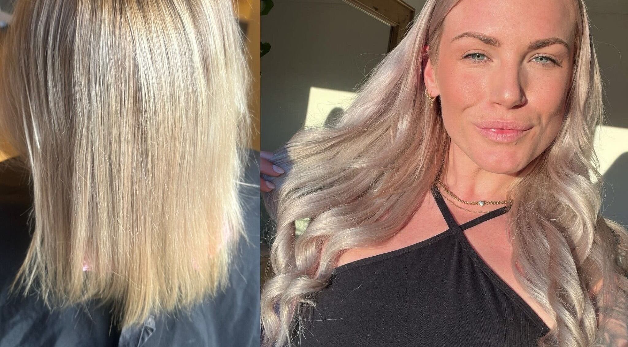 Beautiful blonde hair transformation at TMD Hair, Strathnairn, Australian Capital Territory, AU. Stunning before and after.