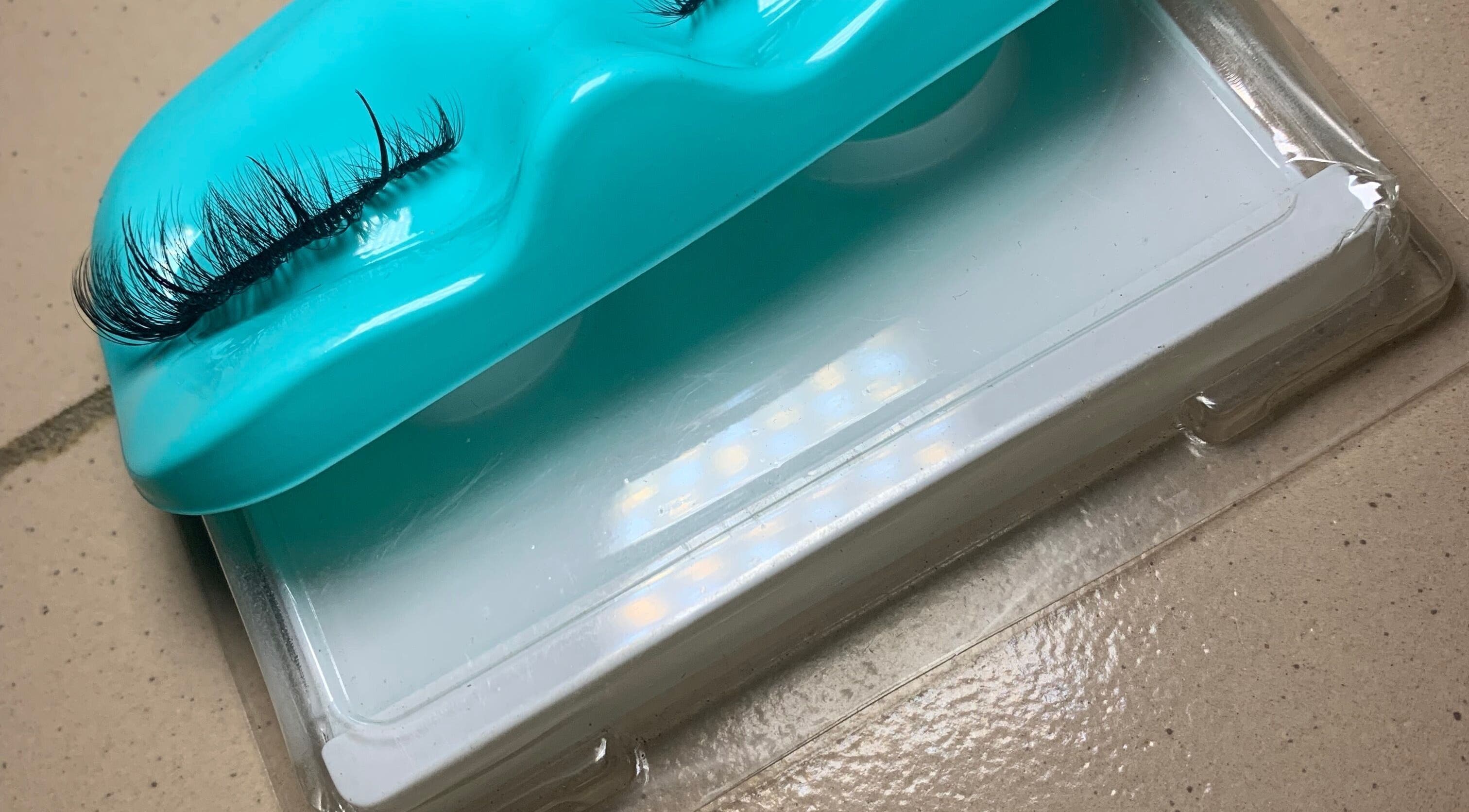 Close-up of eyelash extension in a teal box at Jhays Essence, Lagos, Lagos, NG