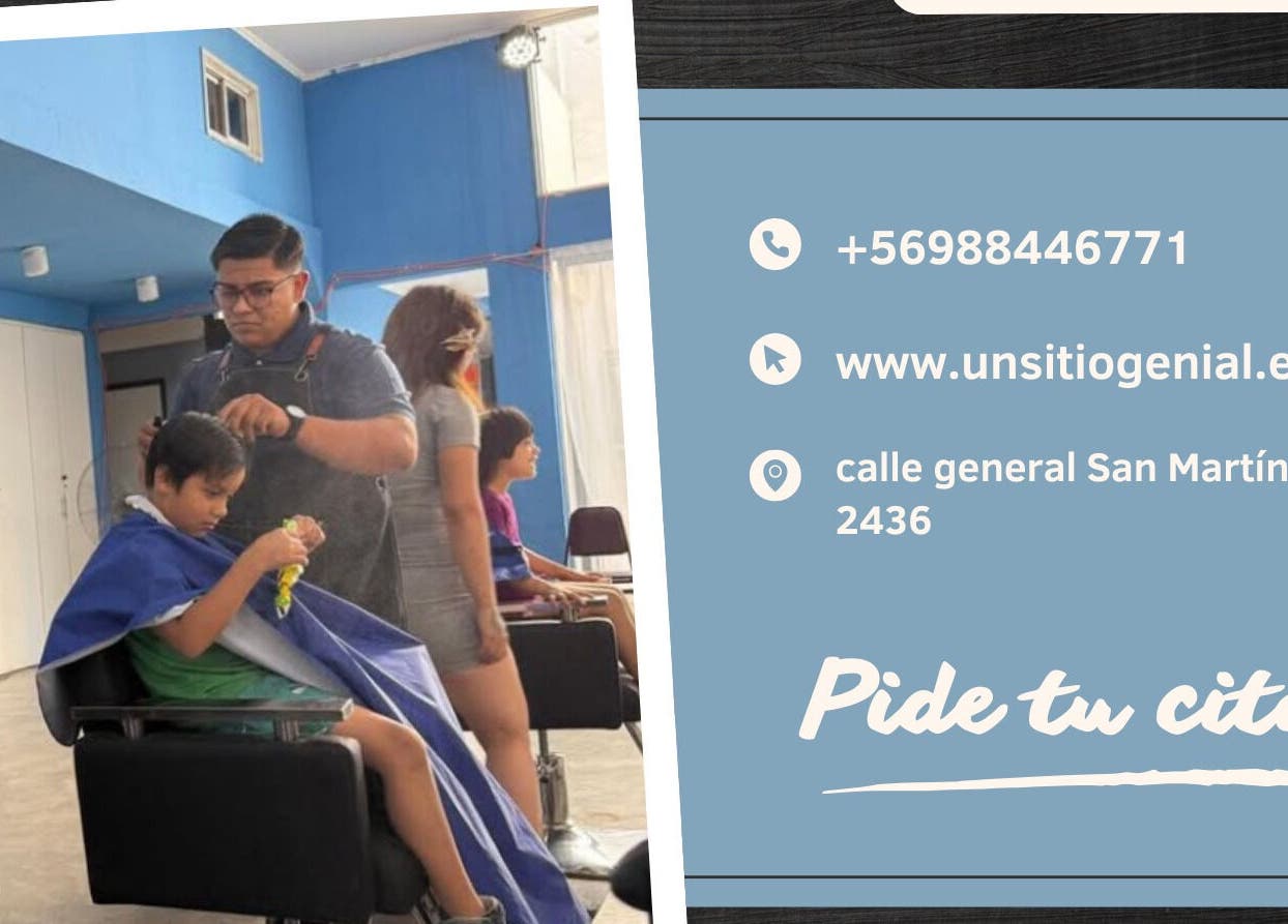 Niño recibiendo corte de cabello en Nickbarberstudy, Santiago, Región Metropolitana, CL.
