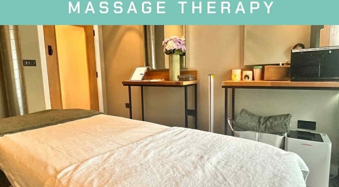 Tranquil massage therapy room at My Body Mechanic in Manchester, England, GB, featuring a cozy massage table.