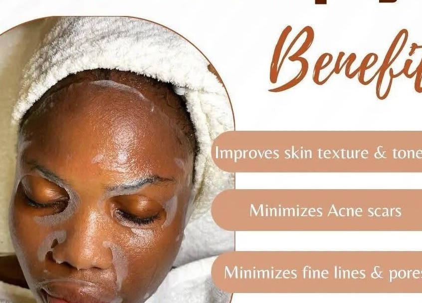 Facial treatment at Shadesofbeauty care, Lekki, Lagos, NG, enhancing skin texture.