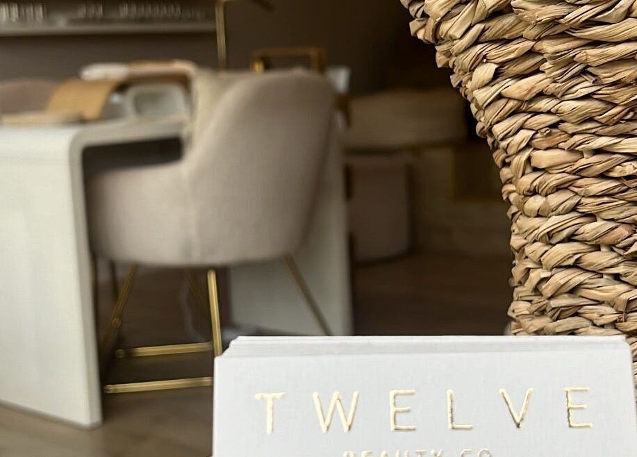 Sleek nail desk at NailsbyMiaHope - TWELVE BEAUTY CO., Edinburgh, Scotland, GB, with stylish decor.