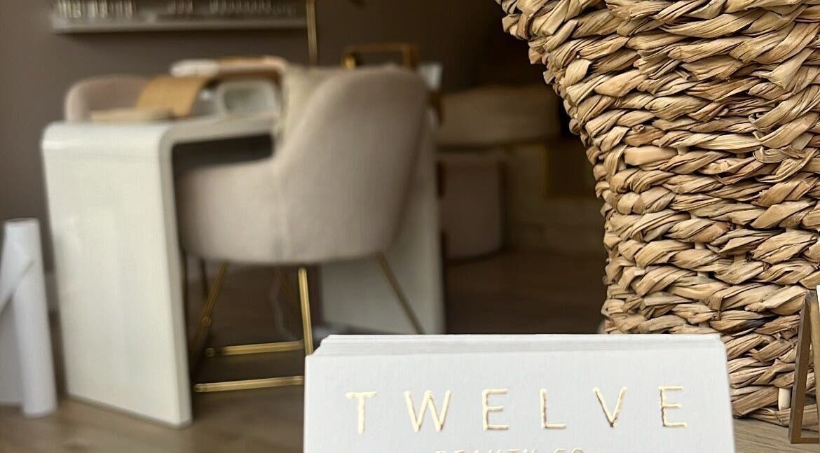 Sleek nail desk at NailsbyMiaHope - TWELVE BEAUTY CO., Edinburgh, Scotland, GB, with stylish decor.