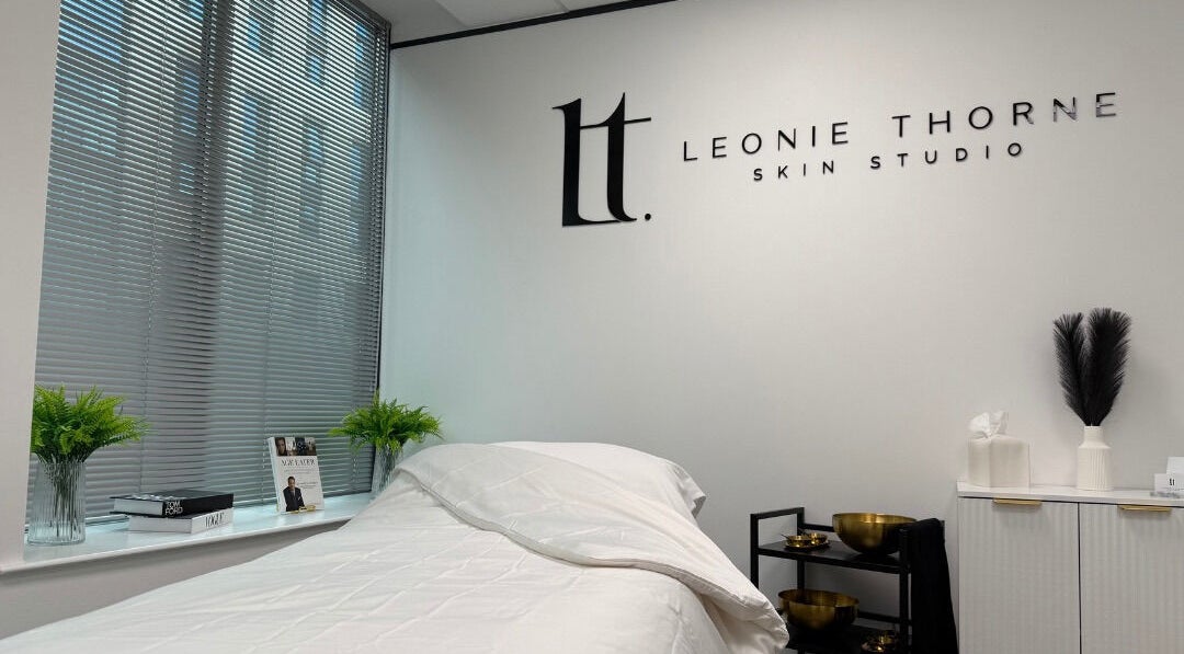 Calm treatment room at Leonie Thorne Skin Studio, Southampton, England, GB.