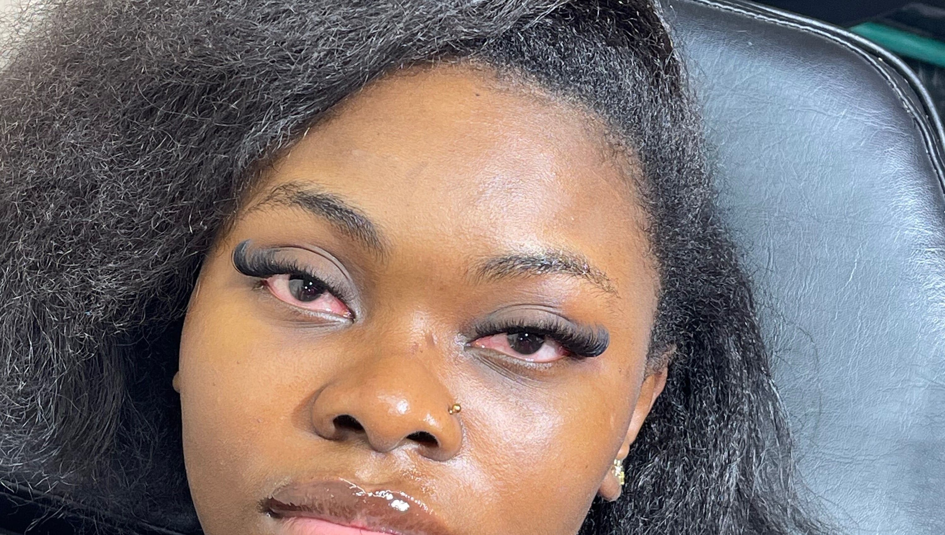 Close-up of stunning lash extensions at Lash_browsbyada, Lagos, Lagos, NG.