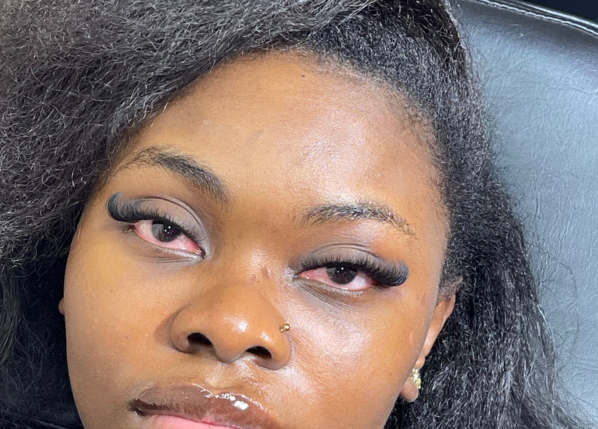 Close-up of stunning lash extensions at Lash_browsbyada, Lagos, Lagos, NG.