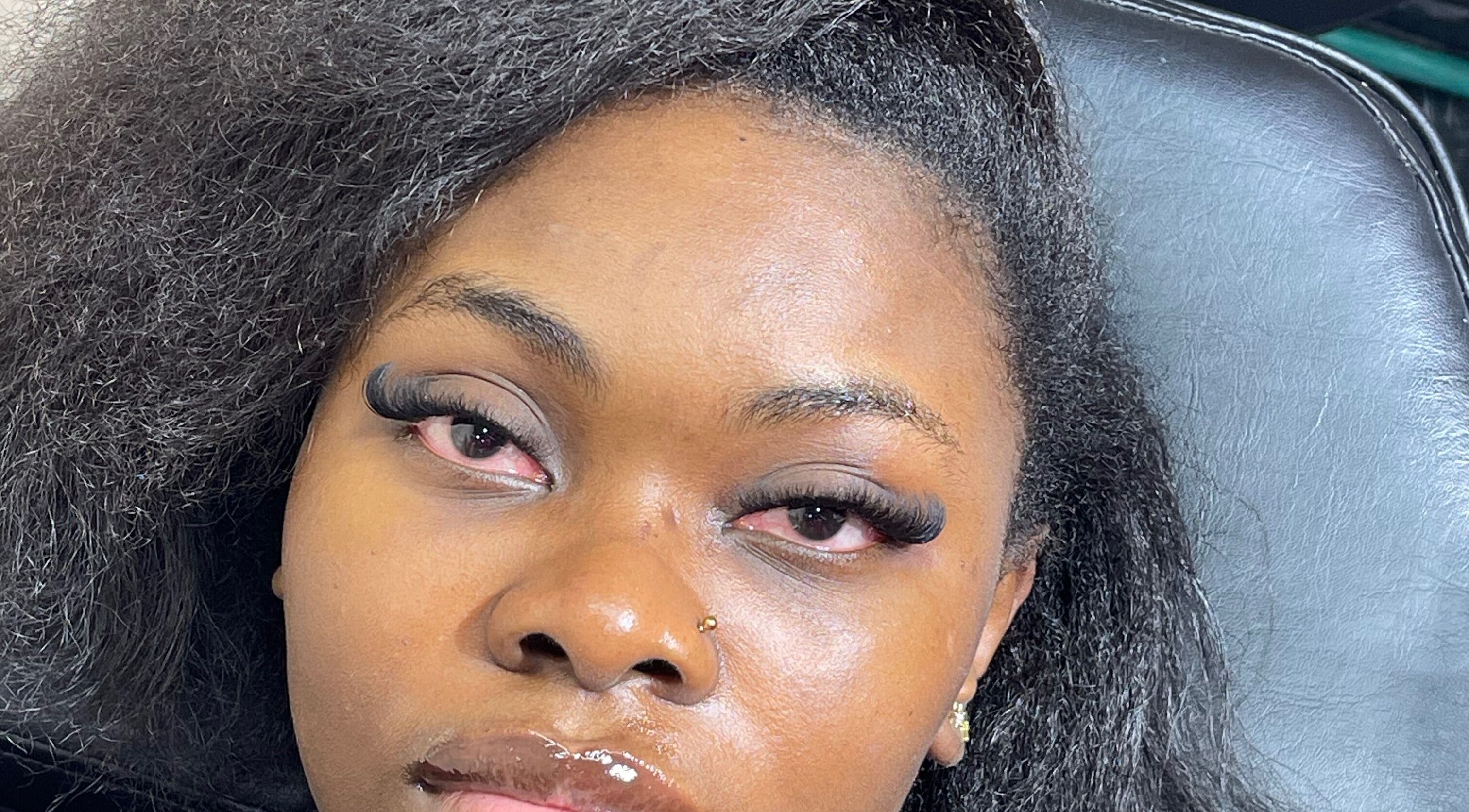 Close-up of stunning lash extensions at Lash_browsbyada, Lagos, Lagos, NG.