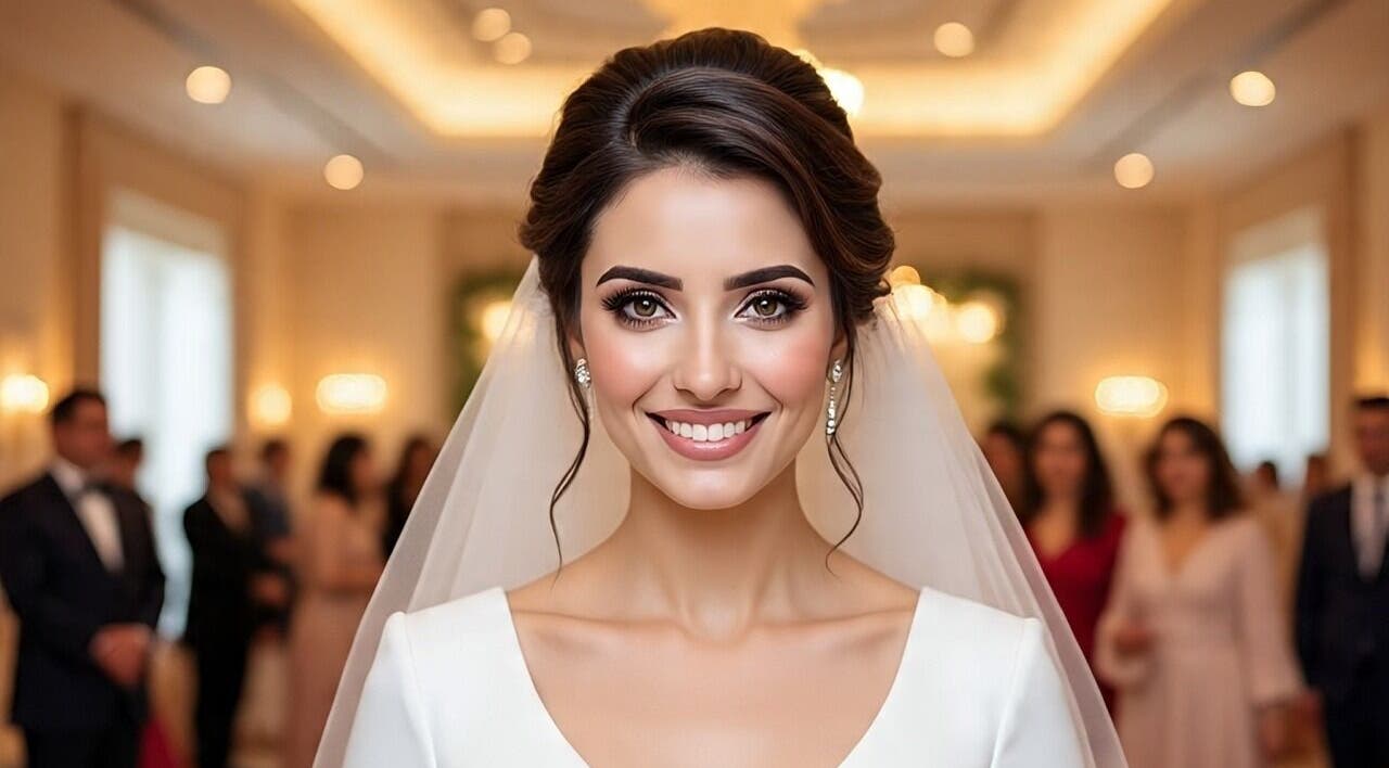 Elegant bride at Glamistry Studio, Karachi, Sindh, PK, showcasing exquisite bridal makeup.