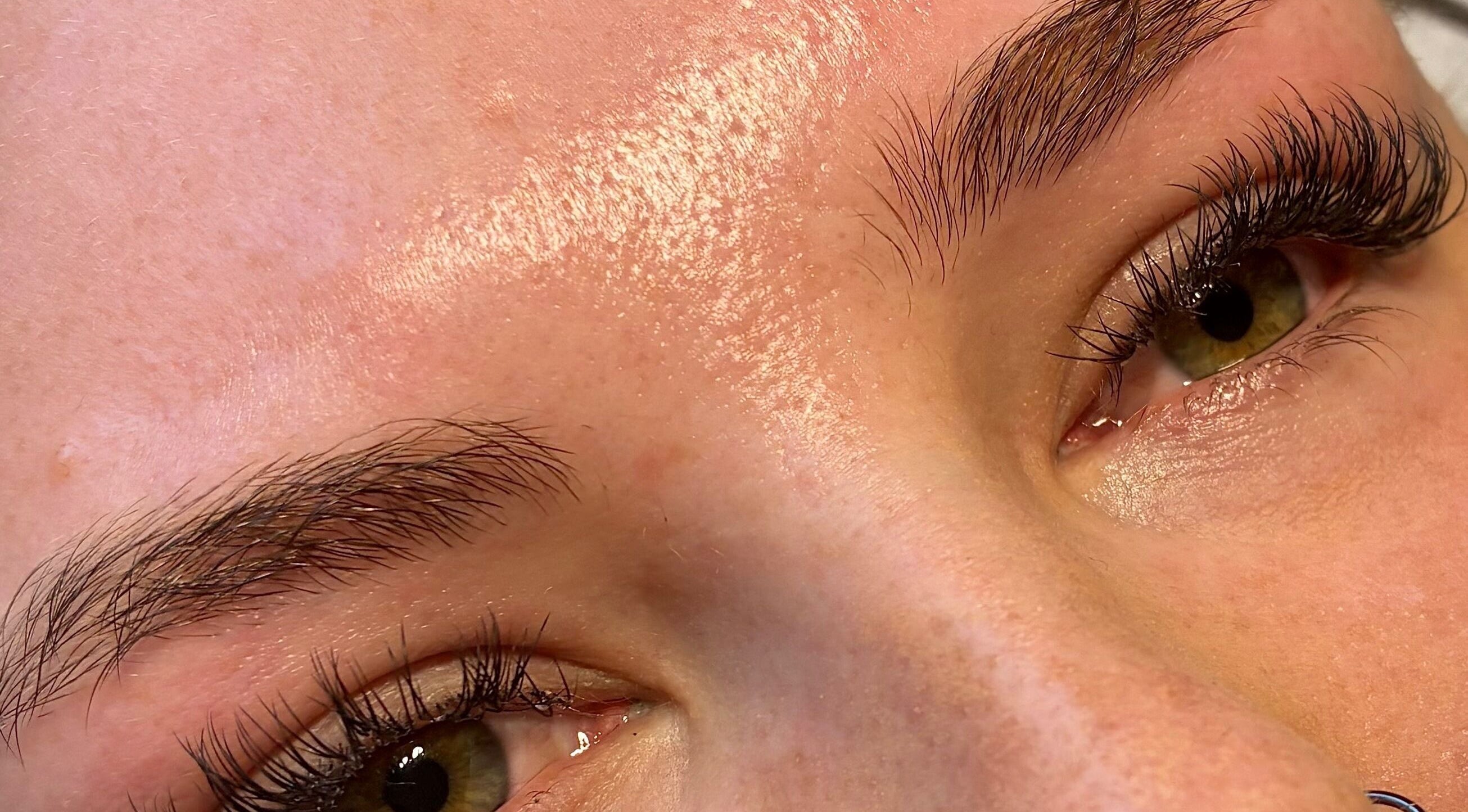 Close-up of enhanced lashes at Caitlin McGarel Beauty, Southampton, England, GB.