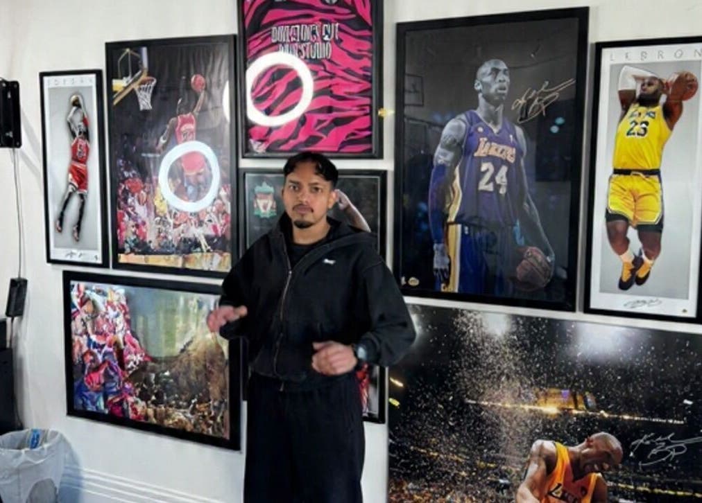 Wall art and stylist at Kash & Co Barbers, Melbourne, Victoria, AU creating a vibrant ambiance.