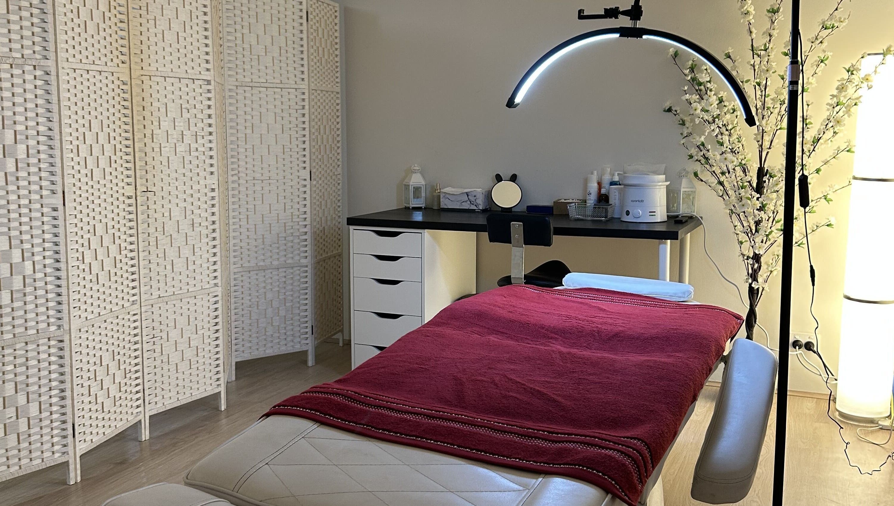 Treatment room at Velvet Touch Brows, Kinross, Western Australia, AU, featuring relaxing decor and professional setup.