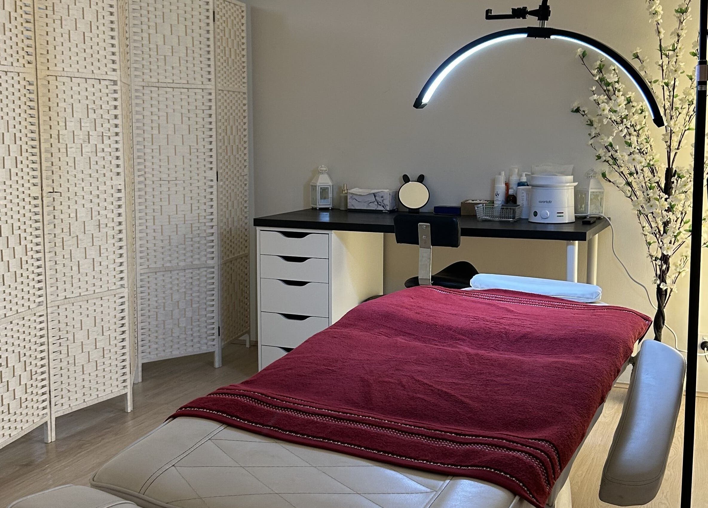 Treatment room at Velvet Touch Brows, Kinross, Western Australia, AU, featuring relaxing decor and professional setup.