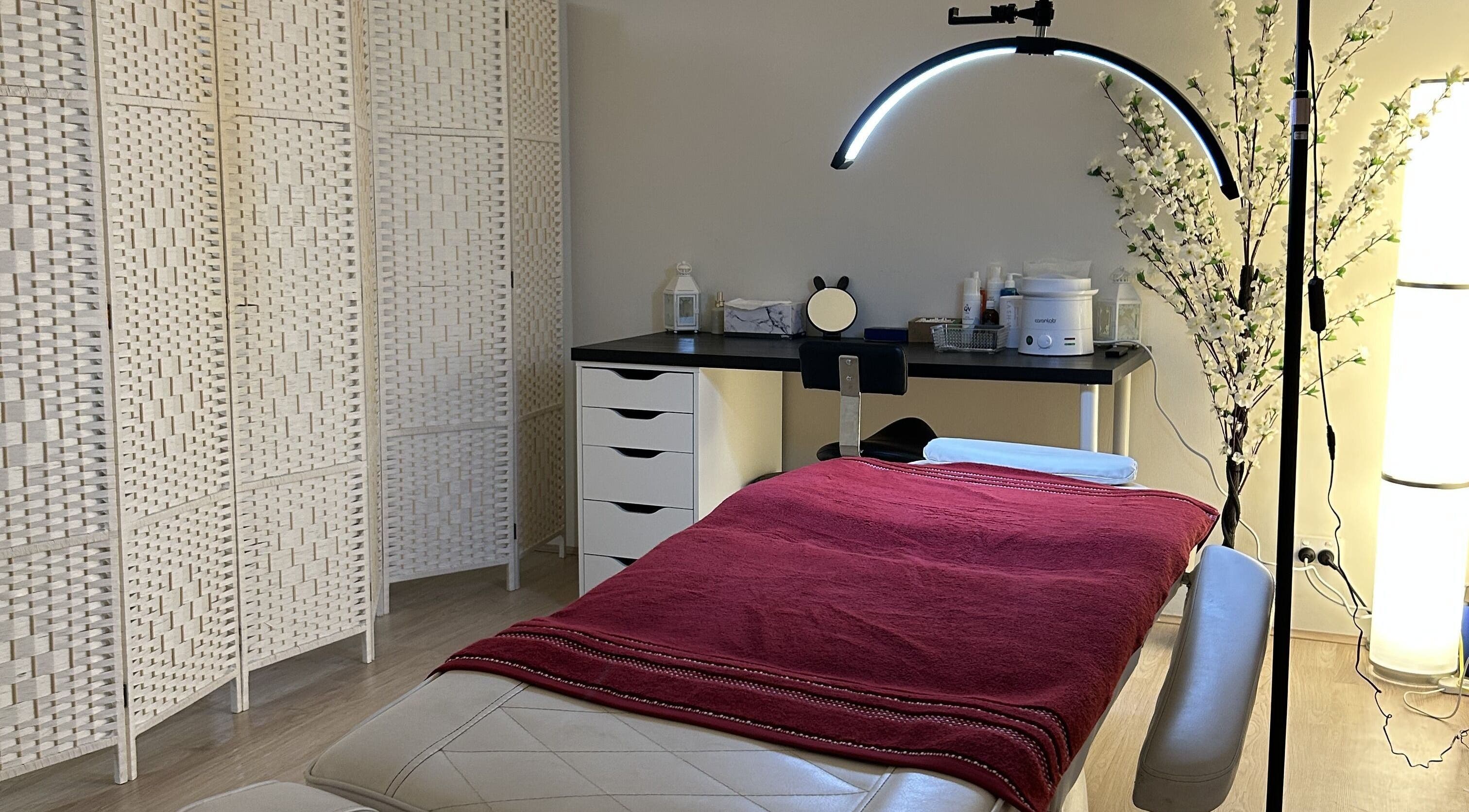 Tranquil treatment room at Velvet Touch Brows, Kinross, Western Australia, perfect for wellness and beauty services.