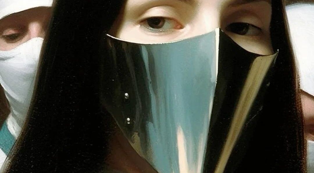 Chic masked style reflecting avant-garde fashion at HØUSE BARBERSHOP, Broadbeach, Queensland, AU.