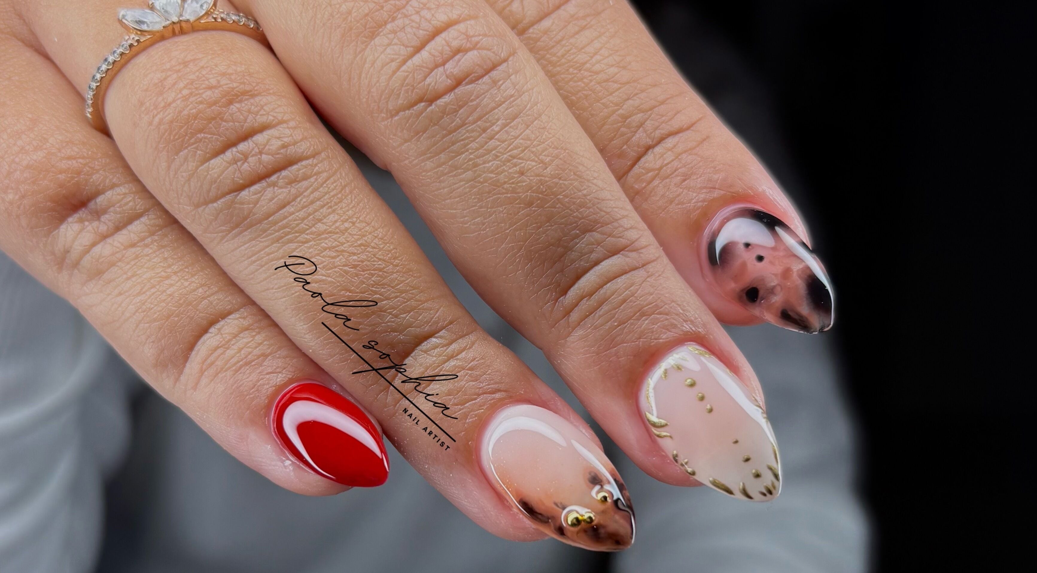 Stunning nail designs at Paola Sophia Nail artist, Hormigueros, PR showcasing unique and elegant styles.