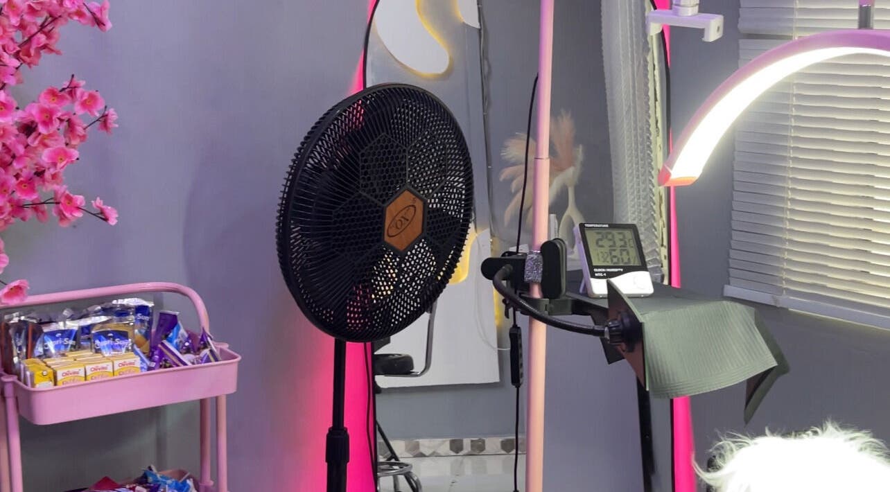 J.O.D_Aesthetics modern wellness setup with fan and decor in Ibadan, Oyo, NG.