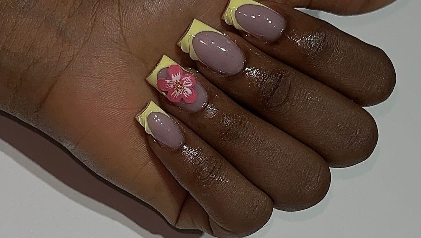 Elegant floral nail design at nailsbyyinkaa, Lagos, Lagos, NG, showcasing intricate artistry.