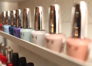 Nail polish collection at Luxury Bubble Fordingbridge, a wellness venue in Fordingbridge, England, GB.