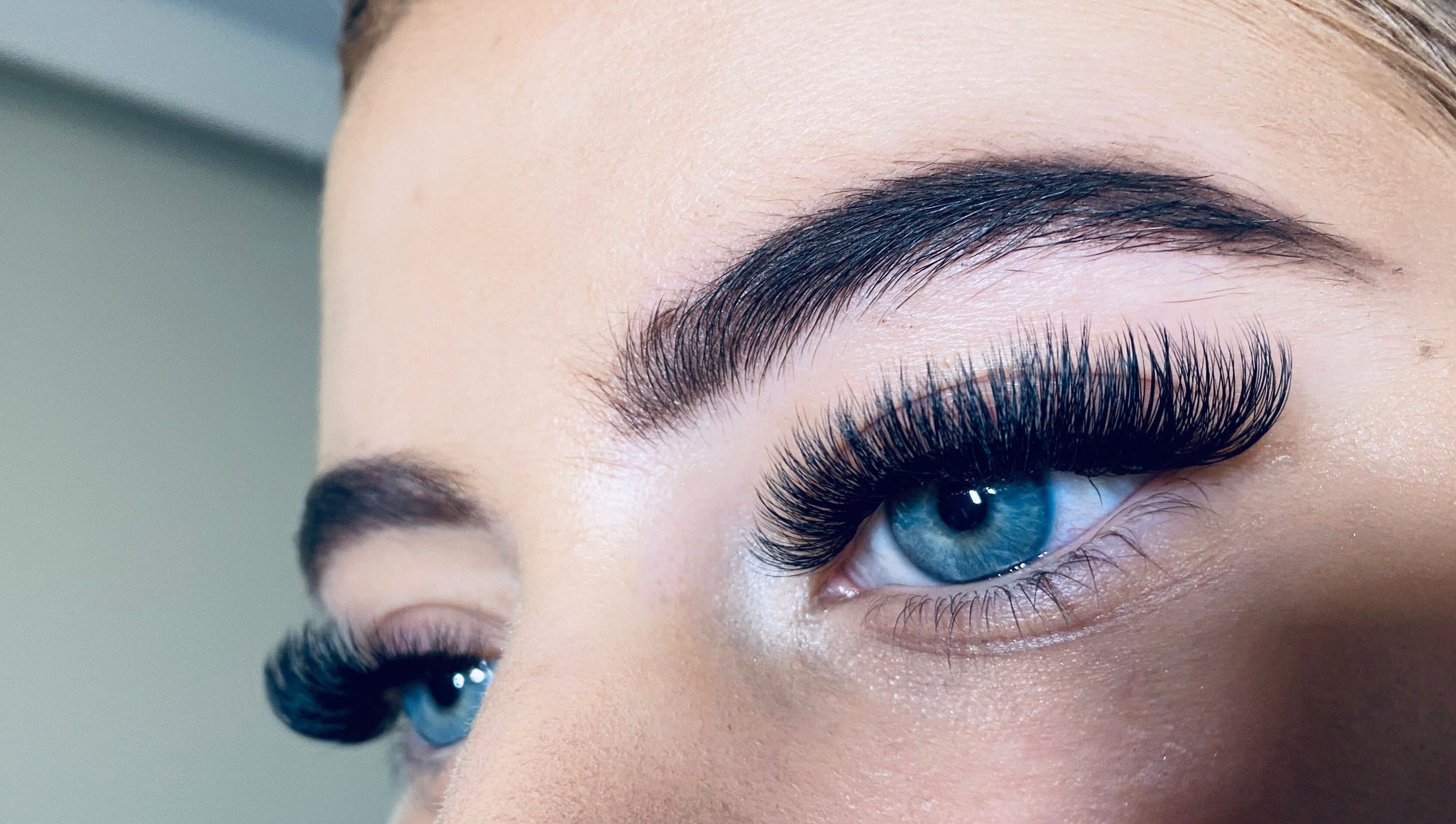 Close-up of expertly designed lashes and brows at Haute Lash and Brow in Melbourne, Victoria, AU.