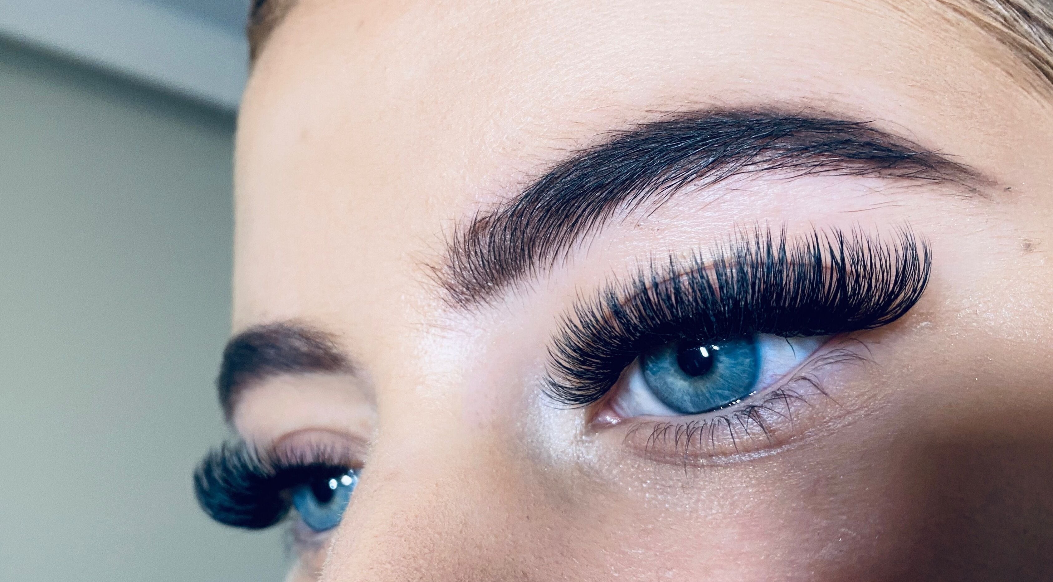Close-up of expertly designed lashes and brows at Haute Lash and Brow in Melbourne, Victoria, AU.