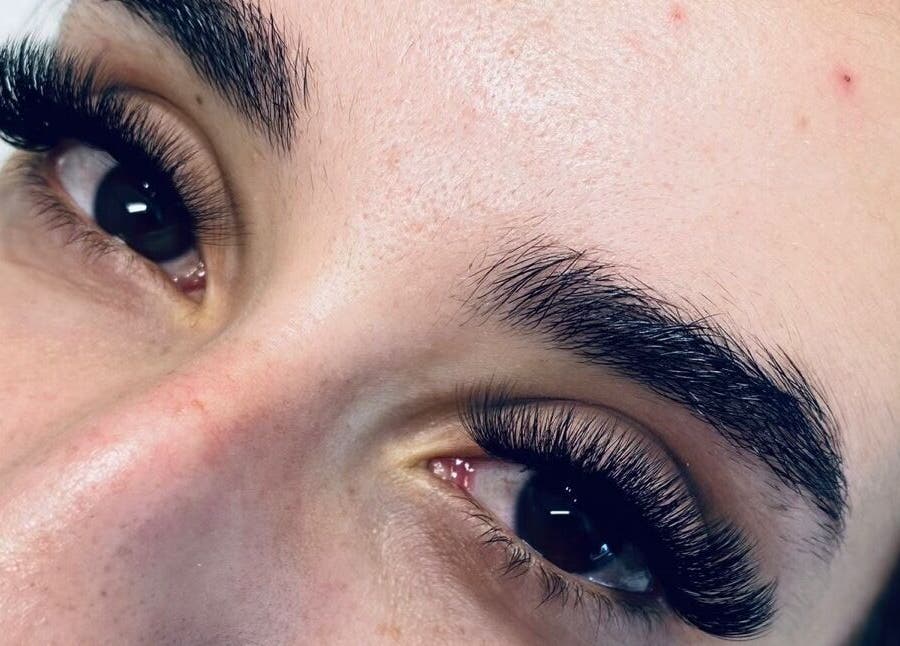 Close-up of expertly crafted lashes at Haute Lash and Brow, Melbourne, Victoria, AU.