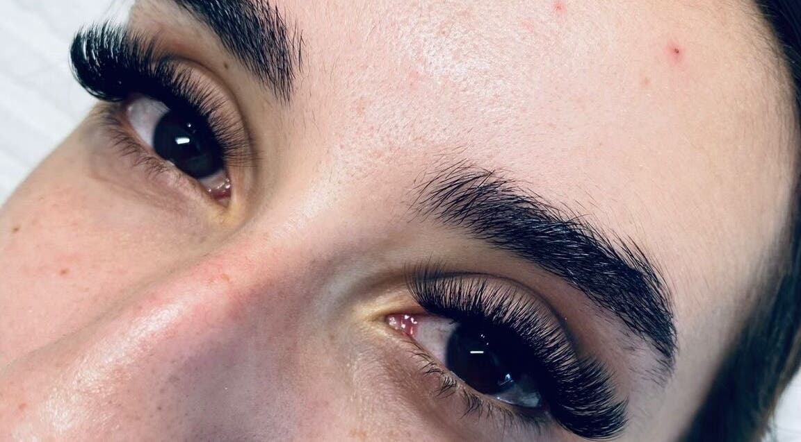 Close-up of expertly crafted lashes at Haute Lash and Brow, Melbourne, Victoria, AU.
