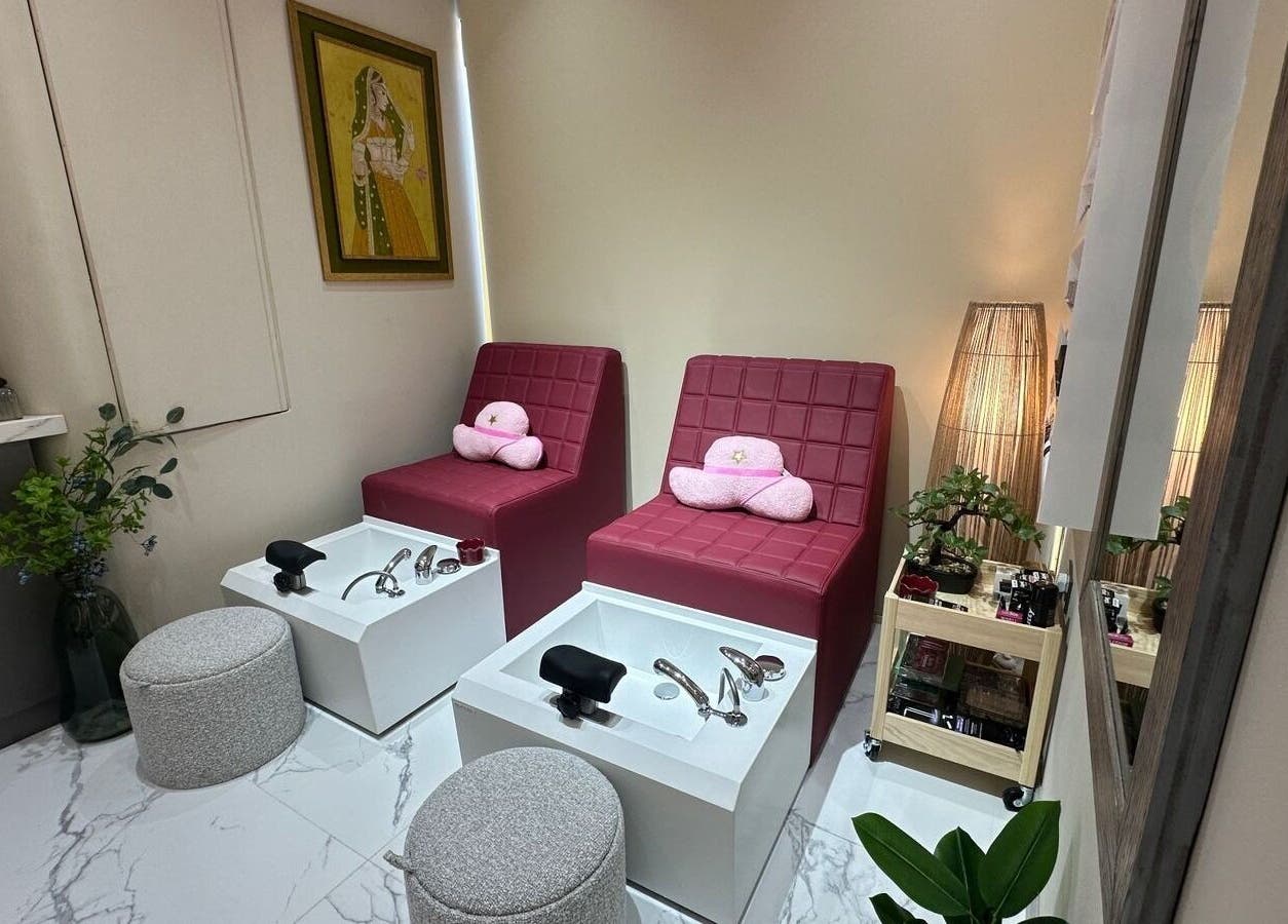 Elegant pedicure chairs at Allenora Beauty Lounge, Abu Dhabi, AE, offering premium wellness experiences.