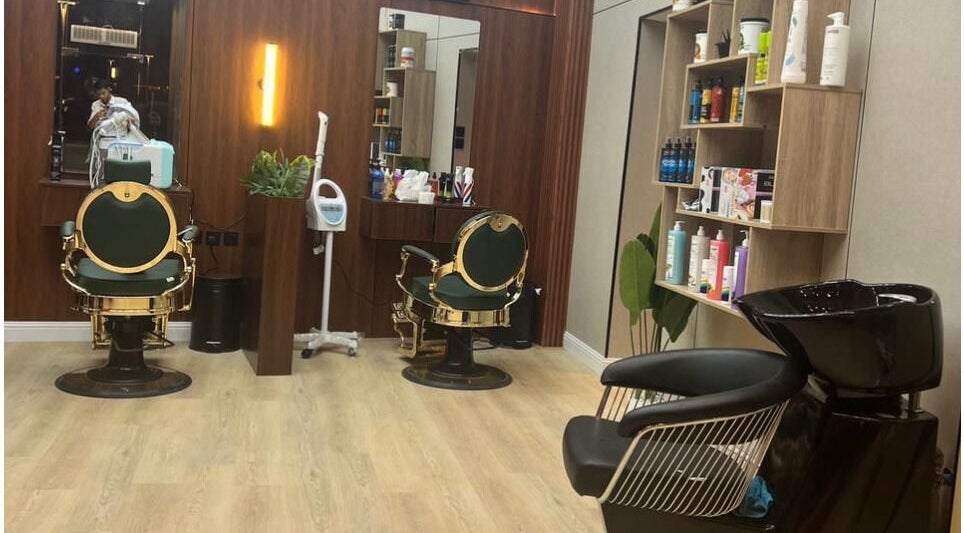 Interior of Billionaire Salon – Al Shati, Jeddah, Makkah Province, SA featuring elegant styling chairs and decor.