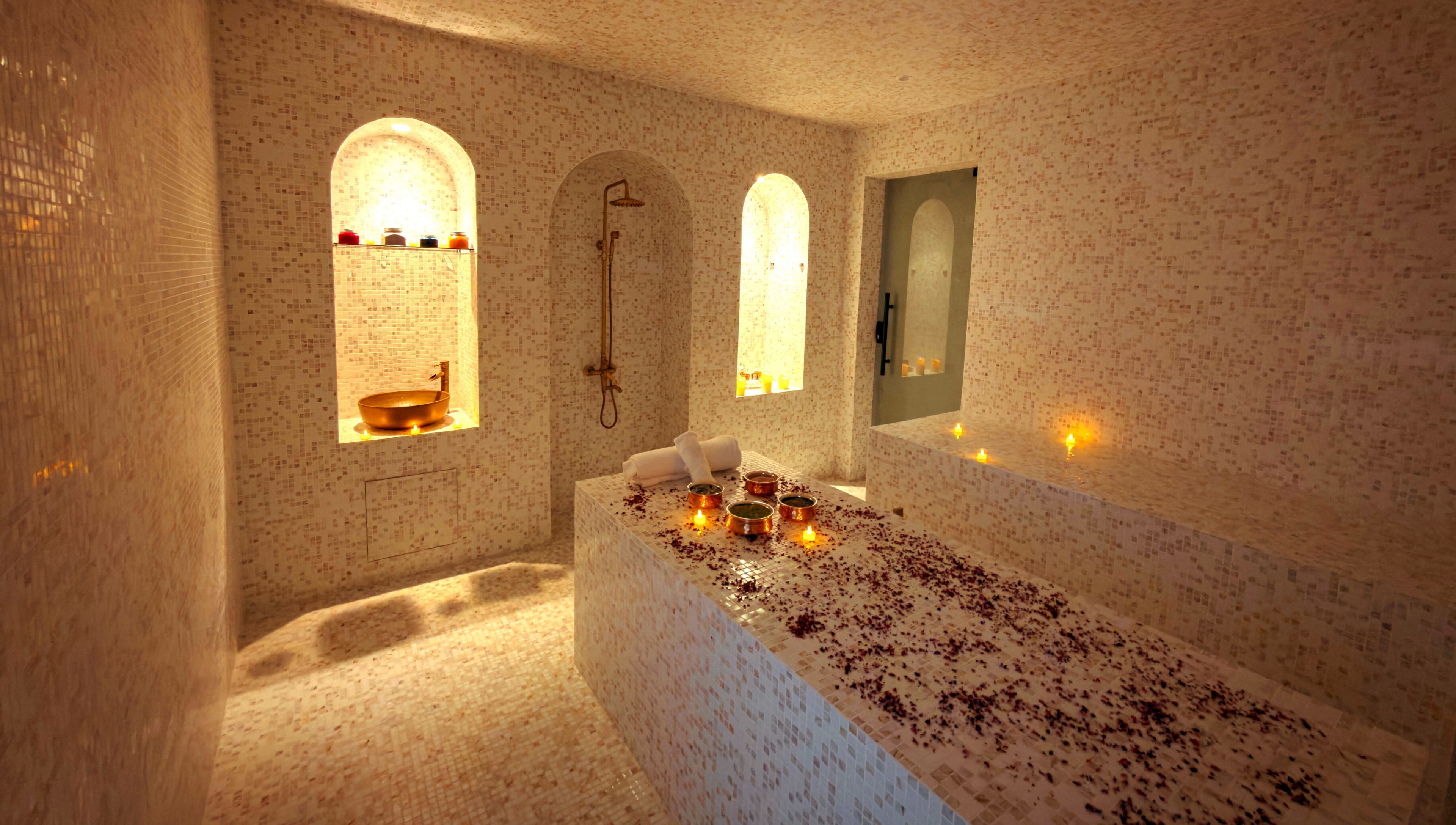 Luxurious spa setting at Painted Nails Beauty Salon in Abu Dhabi, AE, featuring ambient lighting and relaxation.
