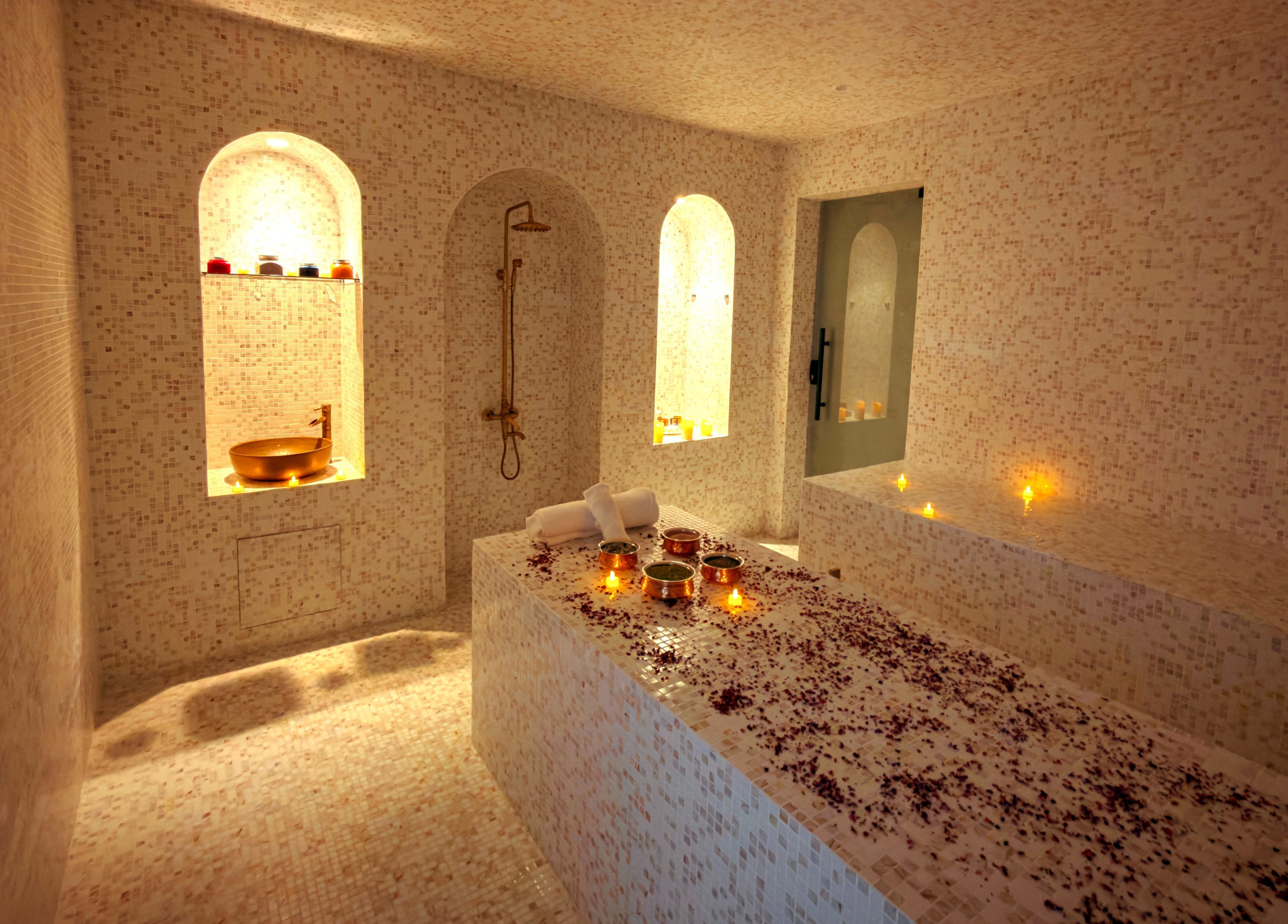 Luxurious spa setting at Painted Nails Beauty Salon in Abu Dhabi, AE, featuring ambient lighting and relaxation.