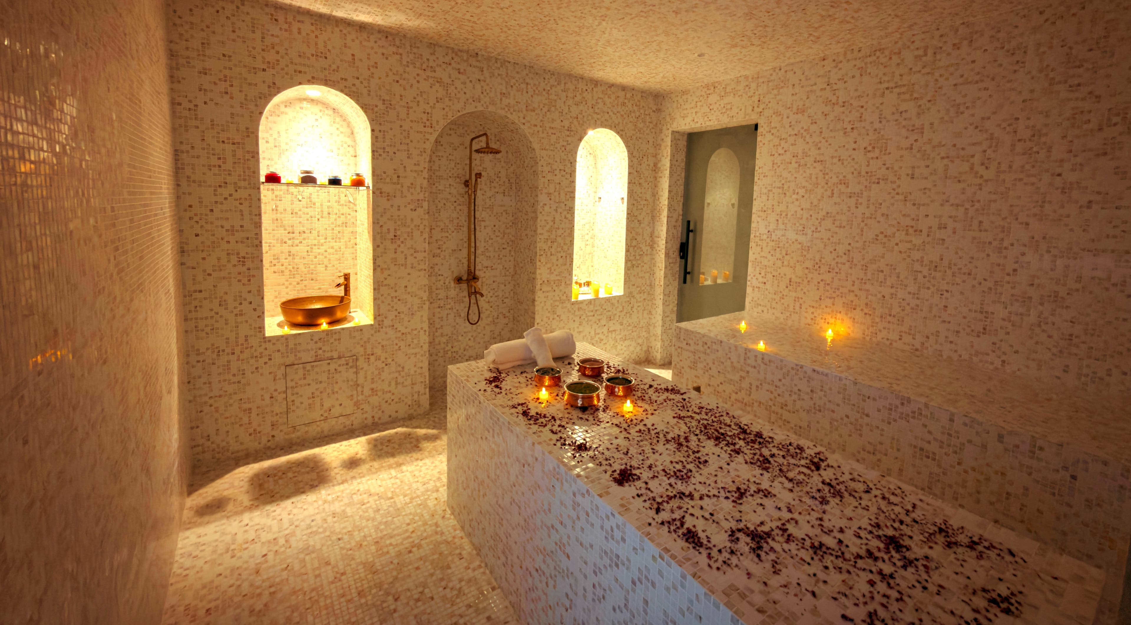 Luxurious spa setting at Painted Nails Beauty Salon in Abu Dhabi, AE, featuring ambient lighting and relaxation.