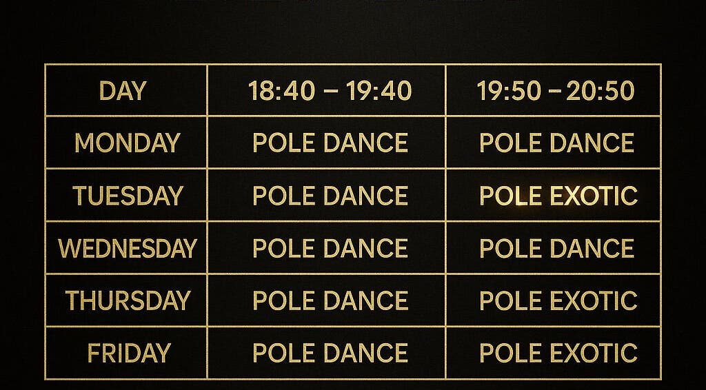 Расписание занятий в Brilliants Pole Fitness Studio в Лакатамия, Лефкосия, Кипр.