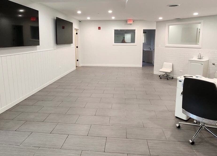 Modern therapy room at Touchpoint Therapy in Highland Park, Illinois, US showcasing sleek, minimalist design.