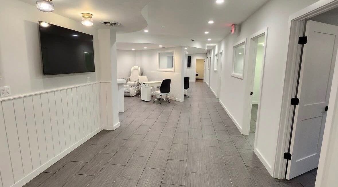 Modern interior of Touchpoint Therapy in Highland Park, Illinois, US showcasing minimalist design and wellness ambiance.