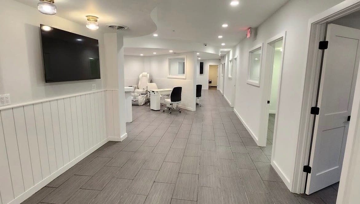Modern interior of Touchpoint Therapy, Highland Park, Illinois, US with sleek chairs and calming ambiance.