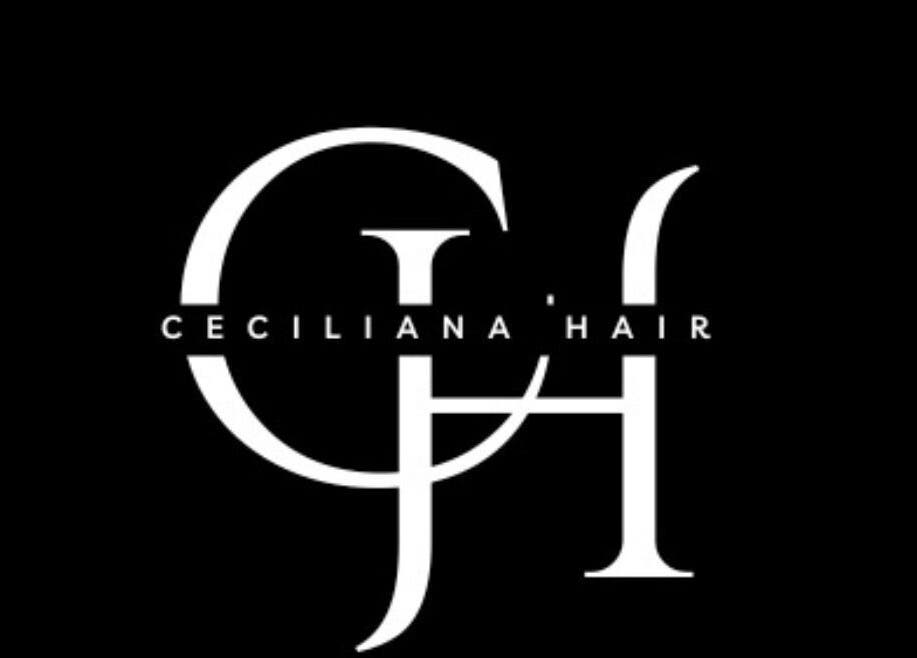 Cecilianahair logo in bold, stylish lettering. Located in Manchester, England, GB.