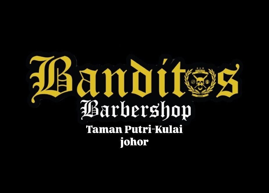 Banditos Barbershop logo with address in Kulai, Johor Darul Ta'zim, MY.