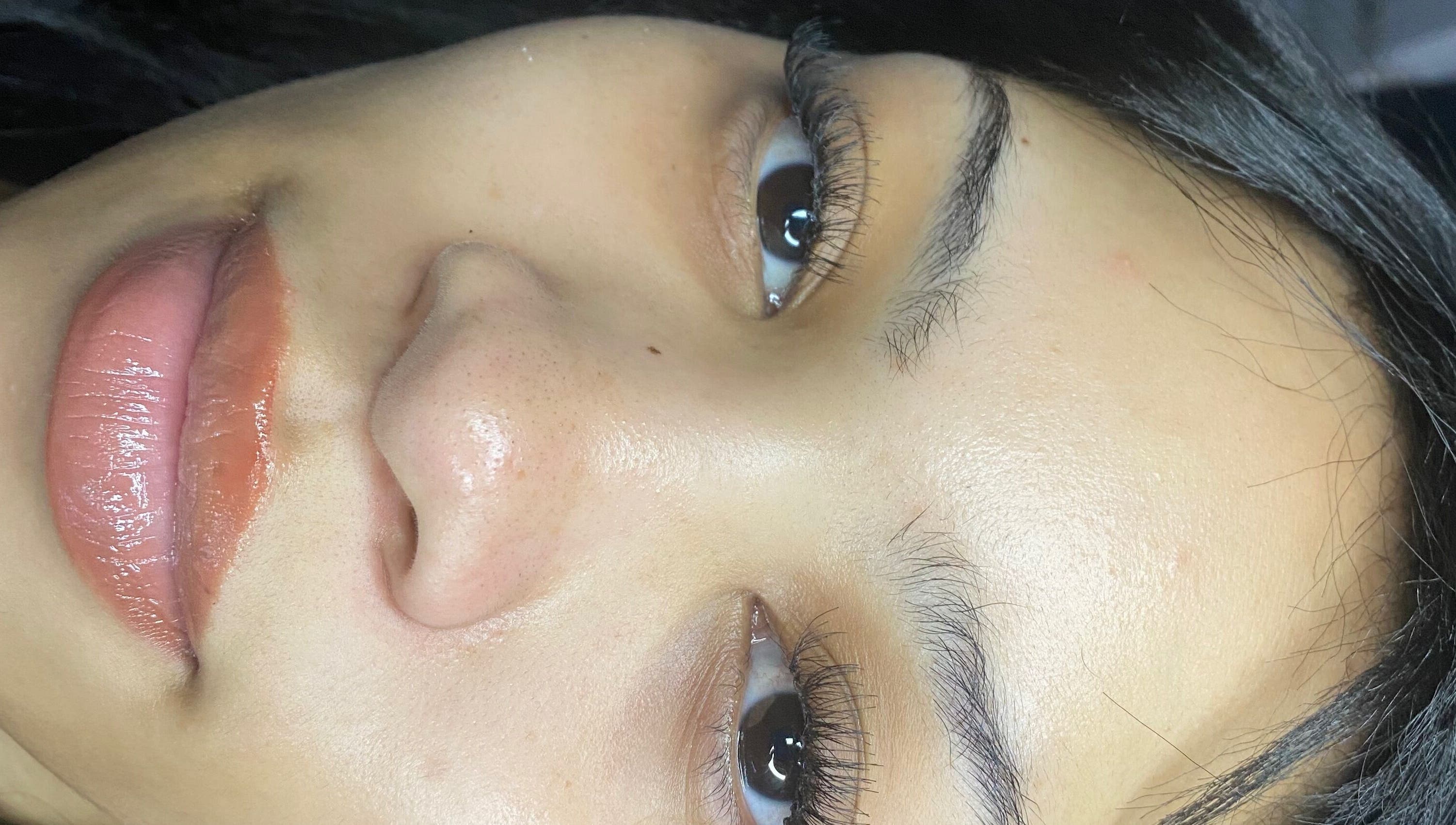 Close-up of eyelash extensions at Lash Sensation, Cape Town, Western Cape, ZA.
