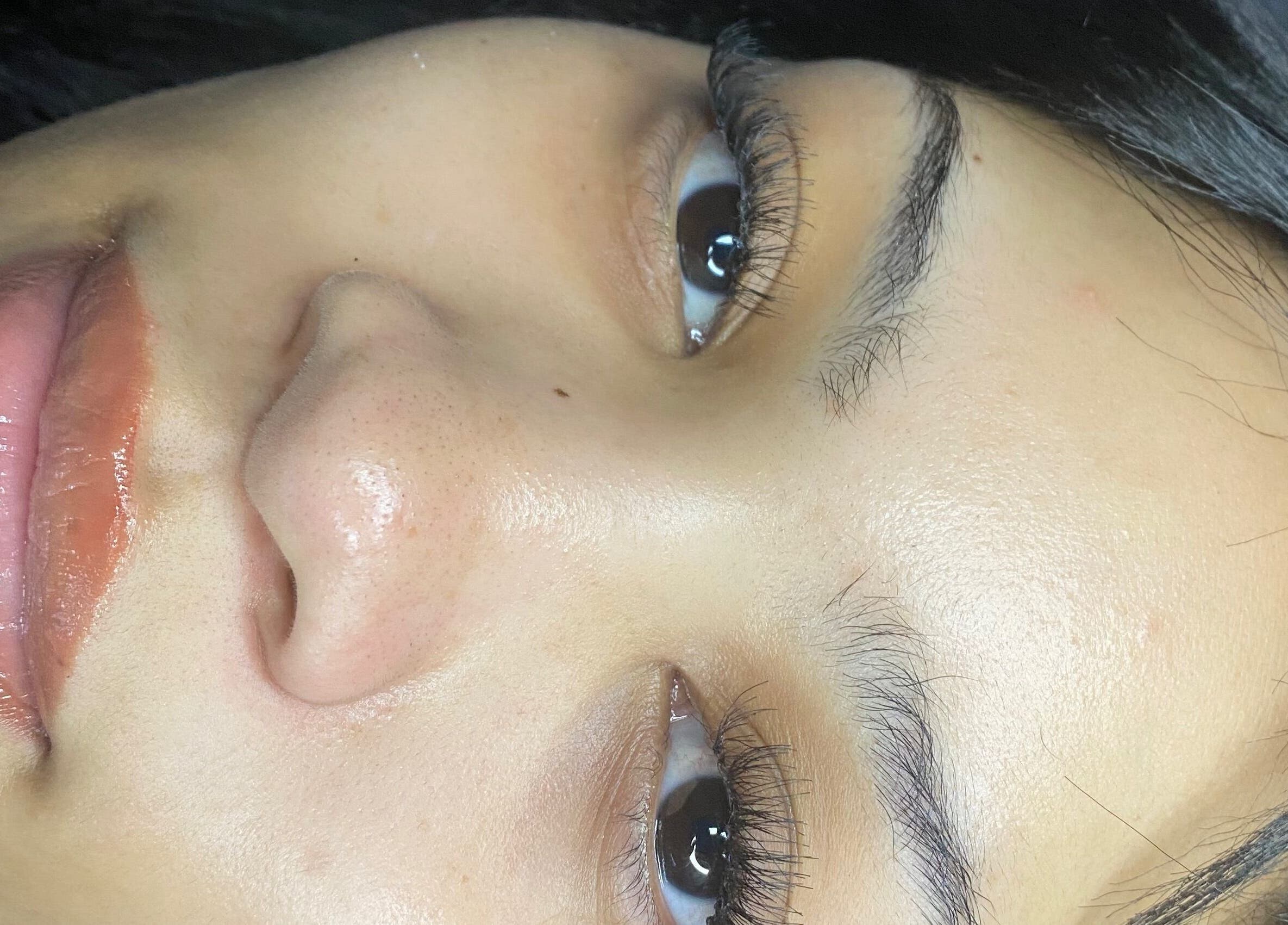 Close-up of eyelash extensions at Lash Sensation, Cape Town, Western Cape, ZA.
